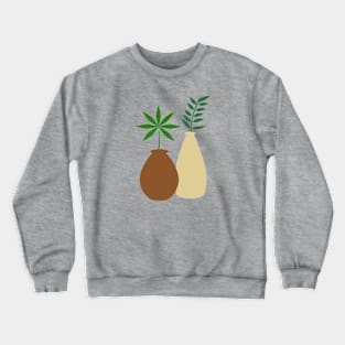 Boho Pots and Leaves Crewneck Sweatshirt